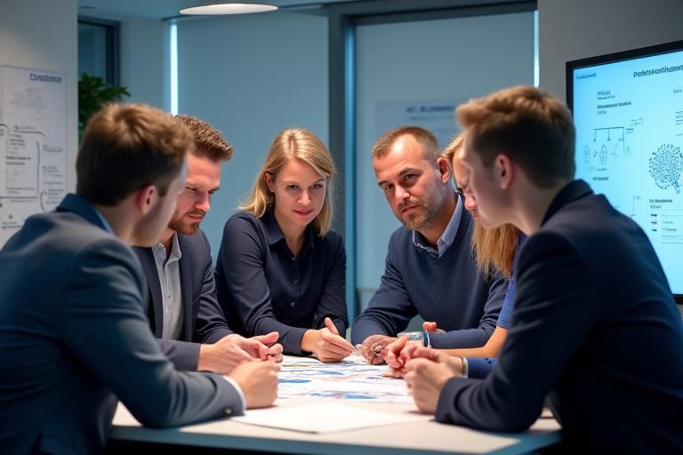 Das Expertenteam der Präzisionswerkzeuge AG bei einer Besprechung